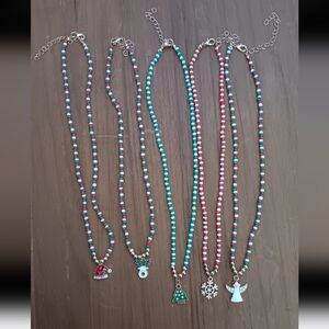 5 PCS Christmas Beaded Necklaces
